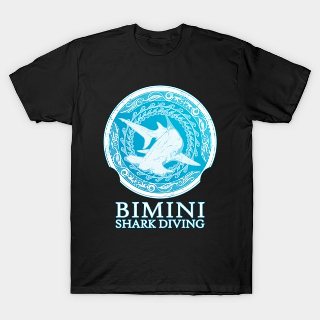 Hammerhead Shark Diving Bimini T-Shirt by NicGrayTees